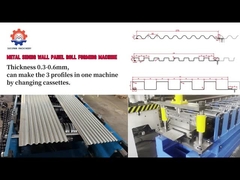 0.3-0.8 mm Dikte Snap Lock dak wandplaat rollen vormmachine met geperforeerde gaten